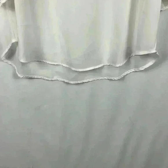 Red Lolly Women’s Scoop Neck Pullover Hi-Lo Short Sleeves w/Ruffles White L - Picture 2 of 8